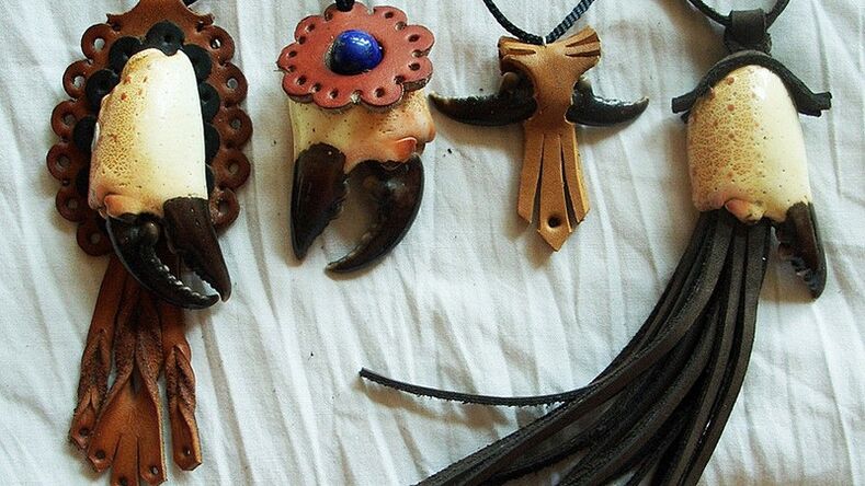 Amulets and talismans made of real leather